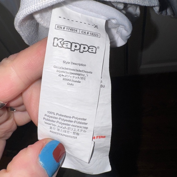 Y2K Kappa White Zip-Up track Jacket - size Medium - Picture 9 of 10